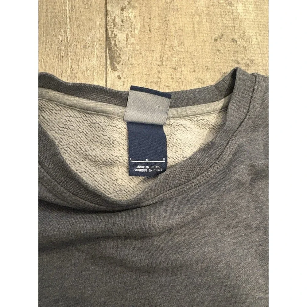 Nike Men’s Gray Fleece Crewneck Sweatshirt Small Embroidered‎ Swoosh Logo Size L